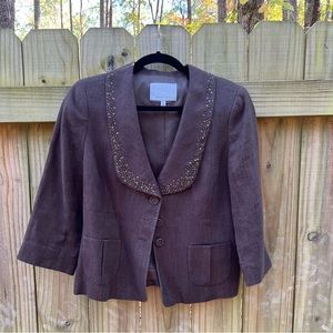CLASSIQUES ENTIER 3/4 sleeve Jeweled Lapel Jacket size Med